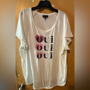 Cameo Women's Cream Top Oui Oui Oui size 3XL